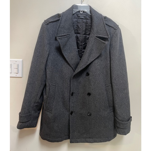 Theory Jackets & Coats Theory Gray Pea Coat Poshmark